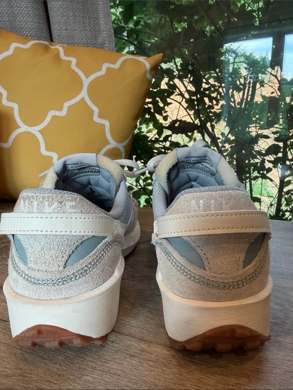 Nike Women’s Pale Blue and Cream Retro Runner Sneakers - Picture 3 of 4